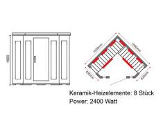 Jet-Line Eck Sauna Sauna a raggi infrarossi Spitzbergen Wellness trade-line-partner