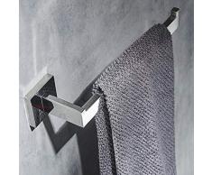Beelee BA19905C - Porta asciugamani cromato lucido, montaggio a parete, acciaio inox SUS 304, design a braccio aperto, barra singola