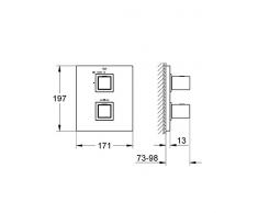 Grohe 19959000 Grohtherm Cube Miscelatore Termostatico ad Incasso per Doccia, Parte Esterna, Cromo