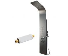 Colonna Doccia Jungle 4 Funzioni Acciaio Spazzolato Anticalcare Getto A Cascata