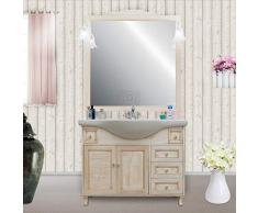 Shop Chic Mobile arredo bagno classico avorio decape vintage 105 cm lavabo in ceramica