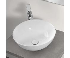 Lavabo da appoggio ovale 40 cm, design moderno in ceramica con superficie antibatterica (Bianco Lucido)