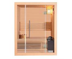 Classica Sauna Stavanger II con stufa Harvia, Sauna Finlandese da 4500 W con luce e accessori
