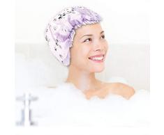 ZOYLINK 4PCS Cappello Da Doccia Cap Capelli Cuffia Per Doccia Con Tappo Elastico A Doppio Strato Impermeabile