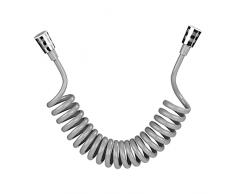 Tubo Flessibile per Doccia in ABS a Molla,3M Telescopico Tubo Doccia,Flessibile Doccia a Spirale,Adatto per Soffione Bidet,Doccetta Pulizia Pannolini,Spruzzatore da Lavabo,WC Spray Rubinetto(Grigio)