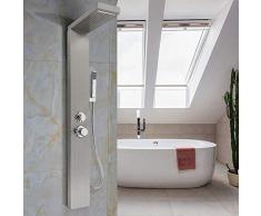 Pannello Doccia, Colonna Idromassaggio Doccia a Cascata in Acciaio Inossidabile, con Soffione a Pioggia Doccetta e Pannello Doccia Colonna Corpo a Colonna (Colore Primario)