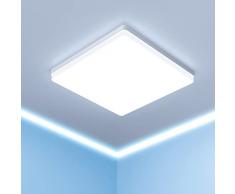 EASY EAGLE Lampada da Soffitto 24W 6500K Plafoniera LED Quadrata 2400LM IP44 Impermeabile Plafoniere per Bagno Cucina Camera da Letto Corridoio Soggiorno 18cm
