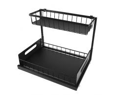 Organizzatori e Portaoggetti Sotto il Lavandino Organizzatore Estraibile a Forma di L Armadietto da Bagno Organizzatore di Articoli da Cucina, Organizzatore di Armadietti da Bagno per Riporre Sotto i