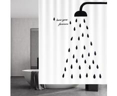 jsysj Tenda Doccia, Tenda da Bagno, Tenda Doccia Antimuffa 180 x 200 cm, Enda da Doccia Impermeabile e Anti Ruggine con 11 Pezzi Ganci per Casa e Hotel Decorazione del Bagno