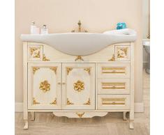 SHOP CHIC arredo bagno mobile con lavabo in stile barocco avorio e oro