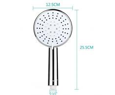 Guguda Soffione Doccia a 5 Getti diversi, Cromo, 25 x 12,5 x 3,5 cm