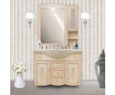 Shop Chic Arredo bagno color avorio decapè 105cm con specchio a pensile