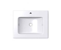 doporro Lavabo da Incasso, Lavabo Sottopiano 70x48x15cm, Lavandino Bagno da Minerale Fuso Colossum02-700, Bianco