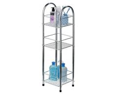 Premier Housewares Mobiletto a 3 mensole per il bagno in metallo cromato, 81 x 23 x 23 cm