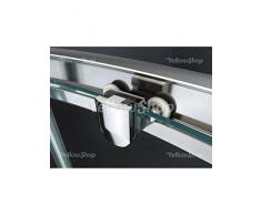 Yellowshop - Box Cabina Doccia Bagno Curvo Semicircolare, Dimensioni: 90X90 cm, Cristallo 6mm : Trasparente