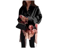 Top Summer Girls Round Neck Button Fly Point Rilassato Piattaforma Coppa Manica Completa Sposo Doccia Serbatoio Stampato Tee, Rosso, L