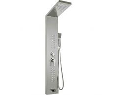 Happybuy Pannello Doccia 5 In 1 in Acciaio Inox con Soffione, Colonna Doccia Idromassaggio a Pioggia e Doccetta Colore Argento Opaco