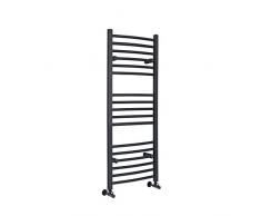 Hudson Reed Loa Scaldasalviette Moderno di Design Verticale ad Acqua - Termoarredo Bagno Contemporaneo a Scaletta - Acciaio Antracite - 700W - 1200 x 500mm