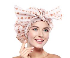 Cuffia da doccia da donna, impermeabile, riutilizzabile, extra large per capelli lunghi, regolabile per la maggior parte delle teste (2)