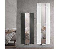 ML-Design Radiatore da Bagno Piatto a Specchio 450 x 1200 mm in Acciaio Antracite Termoarredo per Bagno Design Moderno Scaldasalviette Portasciugamani Calorifero Termosifone Connessione a Parete