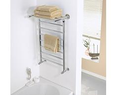 Hudson Reed Duchessa Scaldasalviette di Design Verticale - Termoarredo Bagno Contemporaneo con Ripiano Porta-Salviette - Acciaio Cromato - 282W - 794 x 532 x 300mm