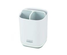 Joseph Joseph EasyStore- Porta Spazzolino e Dentifricio, Compatibile con Spazzolini Elettrici e Tradizionali, 3 Scomparti, Contenitore da Bagno Smontabile- Medio, Bianco