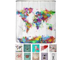 arteneur® - Tenda da doccia antimuffa, orlo pesante, opaca, impermeabile, lavabile, con anelli, incluso e-book con consigli per la pulizia (lingua italiana non garantita)