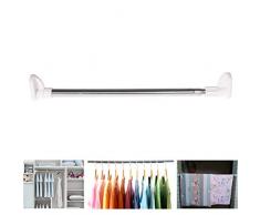 JOYKK Barre telescopiche estensibili Bastone per Tende da Doccia Pali Armadio Guardaroba per organizzatore - Argento e Bianco
