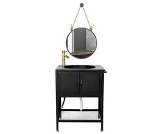 ZTGL Lavabo Bagno con Mobile, Stile Industriale retrò Mobile Lavabo con Mirror, Autoportante Set lavabo da Bagno in Ferro,80cm