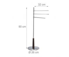 Relaxdays 10022550 Portasciugamani Orientabile Portasalviette da Terra Cromo 3 Bracci Autoportante HxLxP 90 x 44 x 26 cm Argento