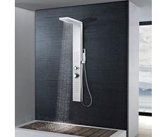 vidaXL Pannello Doccia in Acciaio Inossidabile Quadrato Colonna Idromassaggio