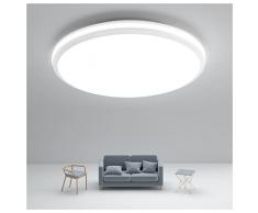 JONMONSM Plafoniera LED Soffitto Tonda 25W Ø28cm, Plafoniera Bagno Lampada 2000LM 6500k Impermeabile IP54, Plafoniere LED Bianca a Soffitto Moderni per Bagno, Camera, Cucina, Corridoio.