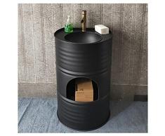 YRRA Mobile Bagno con Lavabo, Autoportante Sottolavabo Bagno Mobile Bagno Sottolavabo, Stile Industriale Vanità di Arte del Ferro con Cassetti 22,8 x 19,2 x 35,4 Pollici,Nero,Without Mirror