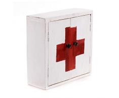 Armadietto per le medicine, modello “Medic 35”, 35 x 35 x 13 cm (altezza x larghezza x profondità), in mogano, armadietto da parete in stile shabby chic