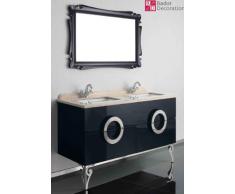 Lavabo doppio lavabo design di lusso vanità di marmo 150x85x53 nuovo nero