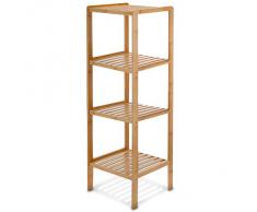Relaxdays 10013497 Scaffale per Bagno/Cucina, in Legno di Bambù, con Grana Naturale, Leggero e Resistente AllŽUmiditaŽ, 33 X 33 X 110 cm, Marrone Chiaro