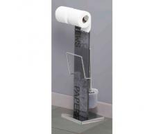 Allibert Valet WC - Porta spazzolino WC con porta rotolo di carta igienica, motivo "News paper"