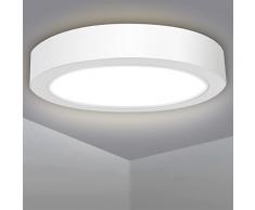 EXTRASTAR Plafoniera LED 12W(=85W), Bianco naturale 4200K 1250LM Lampada da Soffitto per Bagno, Moderni LED Luce Rotonda, per Soggiorno Camera da letto Bagno Cucina Balcone Corridoio