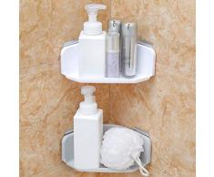 TOPBATHY 2 Pezzi Triangolo Angolo di stoccaggio Doccia mensola a Muro Autoadesivo Rack di stoccaggio organizzatore per Bagno Cucina (Bianco)