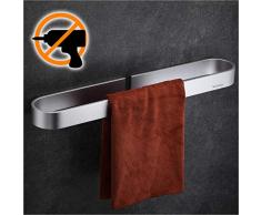 Wangel Adesivo Forte Portasciugamani Da Parete 40cm, Appendi Asciugamani Bagno, Colla Brevettata + Autoadesivo, Alluminio, Finitura Opaca