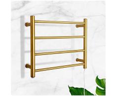 VVLXRIC Scaldasciugamani Elettrico, Acciaio Inossidabile 304 Rotondo Porta Asciugamani Elettrico, Ip44 Waterproof Rate Interruttore Impermeabile Scaldasalviette Elettrico Design,4Bars