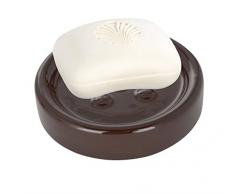 Wenko 19952100 Porta sapone Polaris marrone, Ceramica, 11 x 2.5 x 11 cm, Marrone