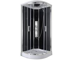 Box cabina doccia circolare TREND 1 90x90x210cm vetro 5mm temperato e profili in alluminio radio touchscreen 3 getti idromassaggio illuminazione a led CL70