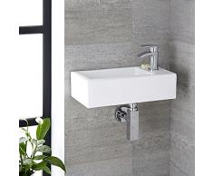 Hudson Reed Sandford Lavabo da Appoggio o Murale Rettangolare in Ceramica - 450 x 250 mm