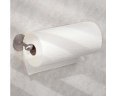 iDesign Portarotolo cucina, Porta rotoli cucina in metallo di piccole dimensioni, Pratico portarotolo cucina da parete per carta assorbente, argento opaco