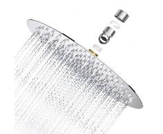 Soffione Doccia a Pioggia, 8 (20cm), Docce Fisso rotondo, Acciaio inox SS304 ultra-sottile.