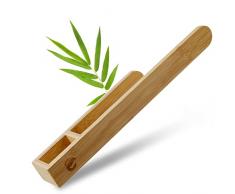 ECENCE 1x Portasciugamani in Legno di bambù Senza forare portasciugamani Bagno portasciugamani Natura Autoadesivo portasciugamani ospite 38,5cm