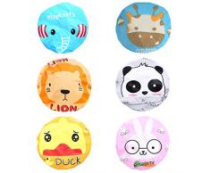 Cuffia da Doccia Waterproof Cartoon Cuffia da Doccia Animale Carino Cuffie Doccia Travel Cuffia Doccia Leggera Facile Trasportare Cuffie da Doccia Flessibile per Donna Uomo Bambino 6 Pezzi