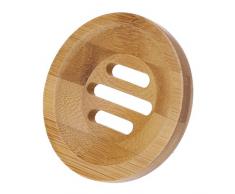 Lunji Portasapone in legno naturale, porta sapone rotondo