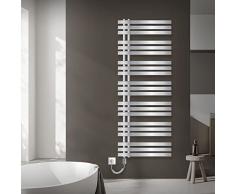 ECD Germany Radiatore Scaldasalviette Design Iron EM Radiatore da Bagno Elettrico con Resistenza 900 W - 600 x 1600 mm - Cromato - Radiatore Portasciugamani Radiatore Termoarredo